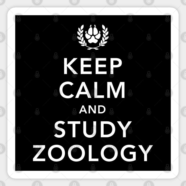 Keep Calm and Study Zoology Student Zoologist Teacher Sticker by Grandeduc